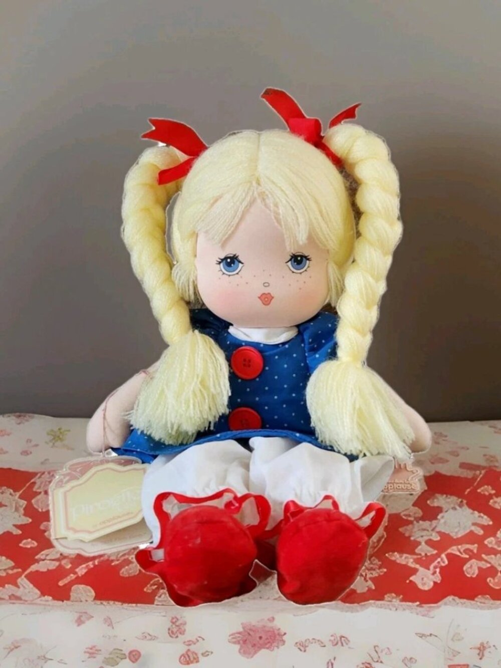 Vintage 1984 Applause Piroette Cloth 13" Doll "Flirty Gerty" Blonde Braided Hair